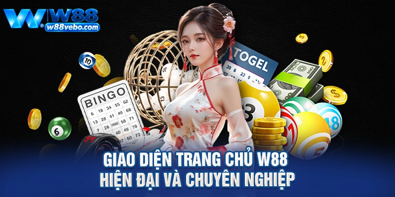 Giao diện trang chủ W88 hiện đại và chuyên nghiệp