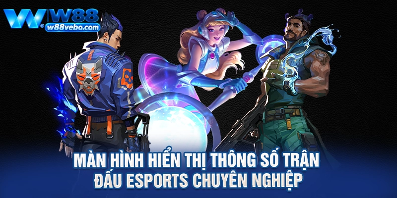 Cẩm Nang Cược PUBG Tại W88: Bí Kíp Soi Kèo Và Chiến Thuật Thắng Lớn 4 Màn hình hiển thị thông số trận đấu esports chuyên nghiệp